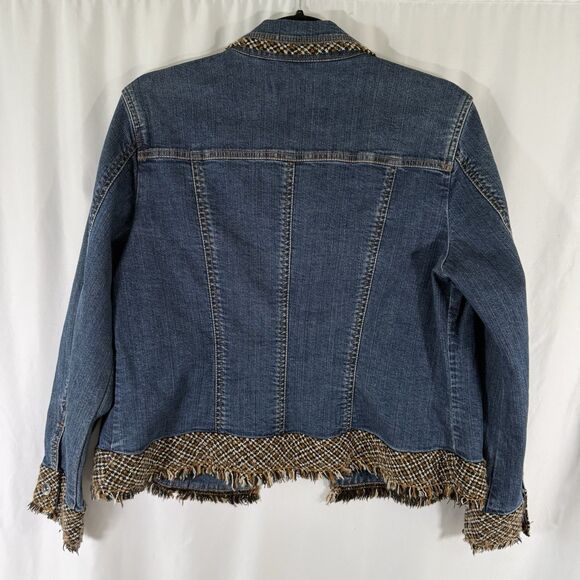 Coldwater Creek Denim Jacket Women's P12 Dark Wash Denim Button Up Cotton Blend - Picture 8 of 11